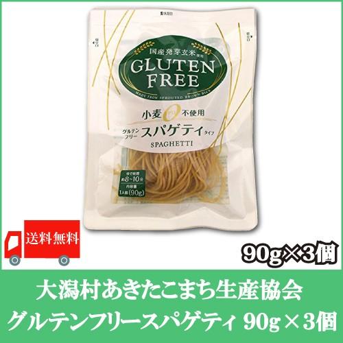 大潟村あきたこまち生産者協会 グルテンフリースパゲティ 90g ×3個 送料無料