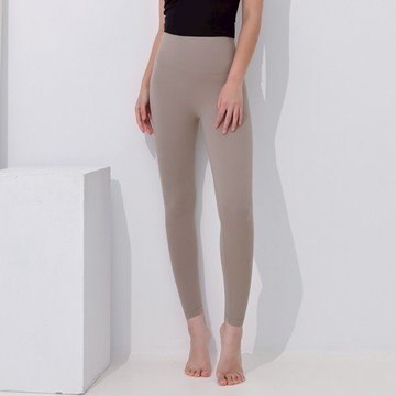 Mori girl 萊卡高腰修飾彈力運動褲 灰粉