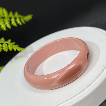 獨特阿拉善瑪瑙手鐲56MM 玉化漸變粉飄天眼戈壁彩玉手環 力量熱情