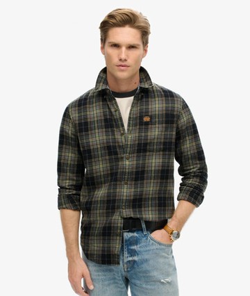 Superdry Men's Men's Long Sleeve Cotton Lumberjack Shirt Black / Drayton Check Black - Size: M