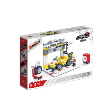 BanBao 邦寶積木 極速賽車系列胎壓檢測區 台灣奇美塑膠原料製造 安全無毒 與市面上販售之積木規格相容  胎壓檢測區  1盒