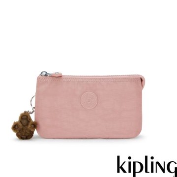 Kipling 珊瑚粉三夾層配件包-CREATIVITY L