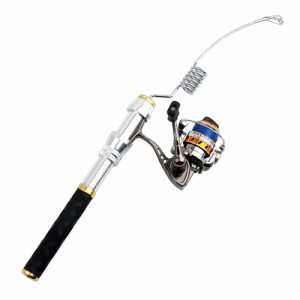 JOTOUCH Mini Coil Stainless Elastic Fishing Rod and Small 4.31 Spinning Wheel Reel Combos Adjustable Aluminum Alloy Handl