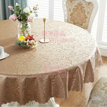 圓桌桌布防水防油免洗防燙皮革桌墊餐桌布藝家用酒店圓形餐布臺布【聚寶屋】