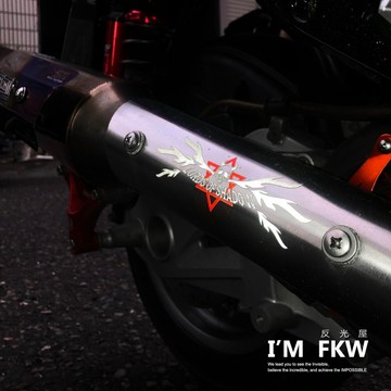 反光屋FKW 暗影領主 骷髏頭 徽章 骷髏 反光貼紙 機車汽車重機車隊貼紙 高亮度防水耐曬 大盾車身車側擋泥板改裝