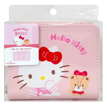 粉紅芒果 三麗鷗角色短夾  粉色凱蒂貓  100 x 120 mm