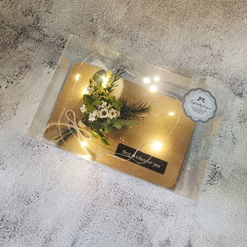 【花語】卡片/木片材質/永生花/乾燥花