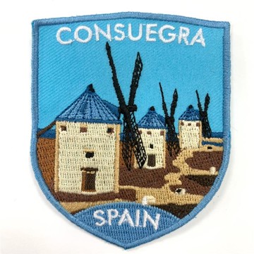 DIY刺繡徽章 西班牙 孔蘇埃格拉 刺繡貼布 電繡貼 外套電繡刺繡徽章 胸章 立體繡貼 裝飾貼 繡片貼 燙布貼紙 _廠商直送