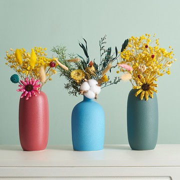 輕奢創意陶瓷花瓶擺件家居客廳餐廳桌面電視柜干花插花裝飾品