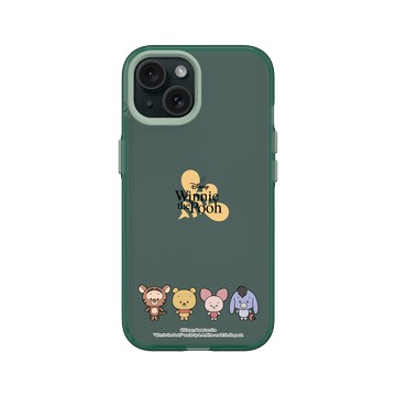 iPhone 15 Clear 憂墨綠 - 迪士尼-小熊維尼 Disney Winnie The Pooh - Q版
