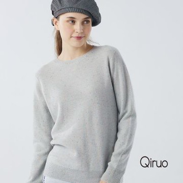 Qiruo 奇若秋冬專櫃毛衣圓領長袖上衣6168A-20灰色百搭