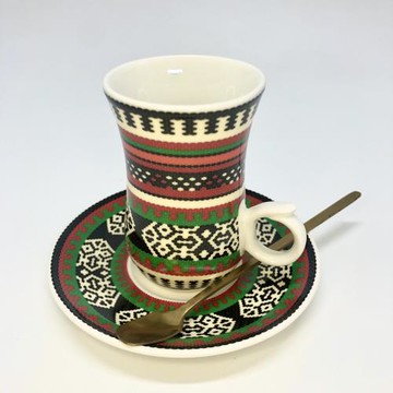 土耳其咖啡杯幻想高質陶瓷咖啡杯紅茶杯精美圖案伴手禮配勺子