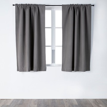 HOLA 和樂家居 艾禮思條紋緹花半腰窗紗  270 x 165cm  礫石灰