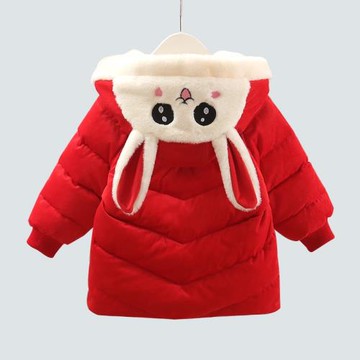 女寶寶羽絨服2026新款卡通兒童中長款金絲絨厚外套女童白鴨絨冬裝