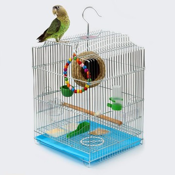 鳥籠 鸚鵡鳥籠大號八哥黃雀虎皮牡丹鸚鵡籠鐵藝不銹鋼色鳥籠子家用『CM45372』