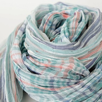 Linen 手工編織亞麻披肩【流風01】