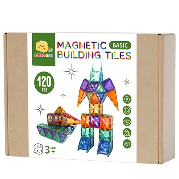 SCIENCEBABY 彩窗磁性積木 120片 雪琪紙盒版  1組