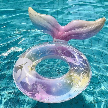 臺灣/✨游泳用品亮片美人魚游泳圈兒童腋下圈網紅ins救生圈拍照神器女童沙灘浮圈
