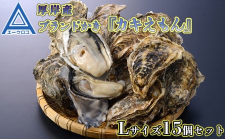 厚岸産ブランドかき カキえもん Lサイズ 15個セット 北海道 牡蠣 カキ かき 生食 生食用 生牡蠣