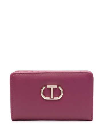 TWINSET - logo-plaque faux-leather wallet - women - Polyurethane/Polyester - One Size - Purple