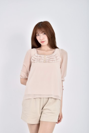 加購優惠(S) clear impression質感素面橘色長袖上衣