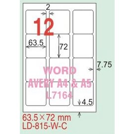 【龍德】LD-815(圓角) 雷射、影印專用標籤-螢光五色 72x63.5mm 20大張/包【APP滿額下單10%點數(單一帳號最高5000點)】1/31止