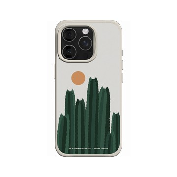 iPhone 16 Pro SolidX 貝殼灰 - ilovedoodle (Lim Heng Swee) - Cat and Plant - 貓咪仙人掌