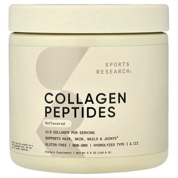 Sports Research, 膠原蛋白多肽，天然原味，3.9 盎司（110.6 克）