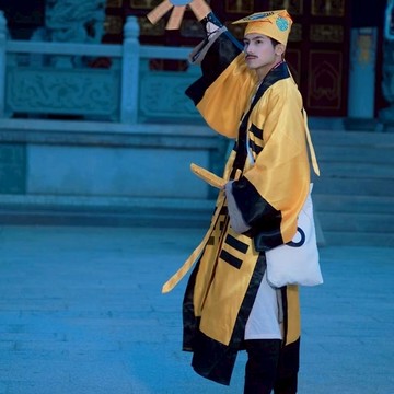 道士服道服道袍長袍套裝古裝武俠法衣道家衣服太極八卦經衣林正英 pb6271