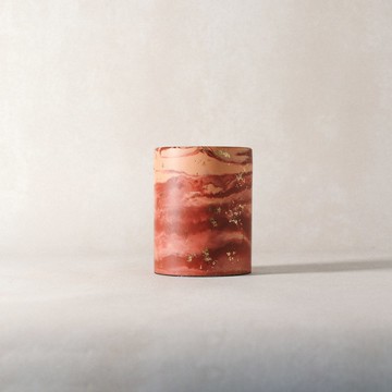 永續材使用/金箔大理石筆筒 - 酒紅大理石紋