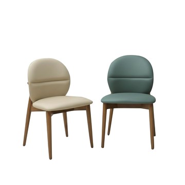 直人木業-MOON山毛櫸木實木餐椅/胡桃木色淡卡其