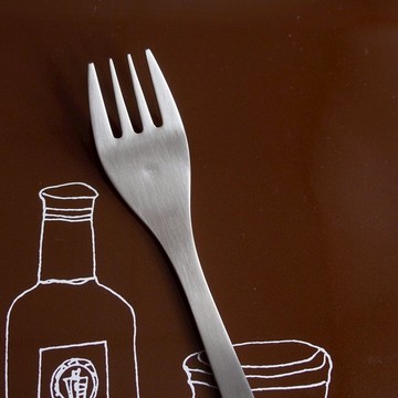 【日本Shinko】日本製 設計師系列-nendo 佐藤大 微笑酒窩-主餐叉