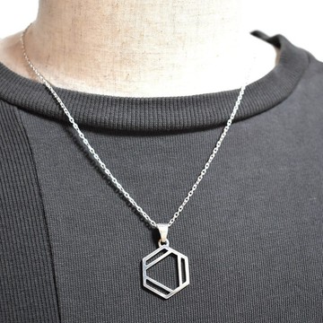 苯環 銀質項鍊 L尺寸