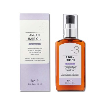 RAIP R3 韓國摩洛哥堅果油滋養柔順香氛護髮油100ml/盒-優雅花香(免沖洗髮絲潤澤精華油,乾濕兩用護髮膜)