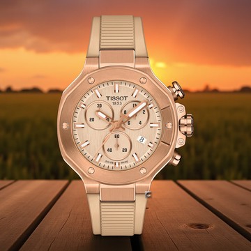 TISSOT 天梭錶  官方授權 競速系列 石英計時腕錶 女錶 中性-38mm T1418173750100