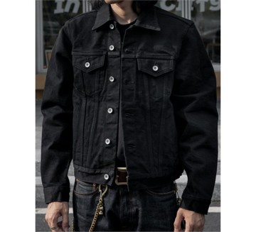 黑色牛仔外套 丹寧夾克 21oz 526 已脫漿Type3Denim Jacket Black
