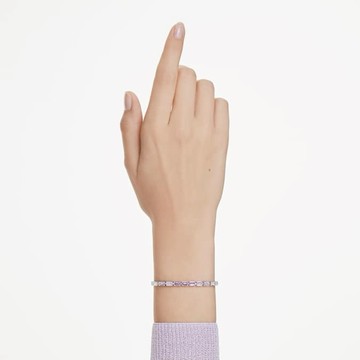 【Swarovski 施華洛世奇】Matrix Tennis 手鏈(長方形切割 紫色 鍍白金色)  (5707199)