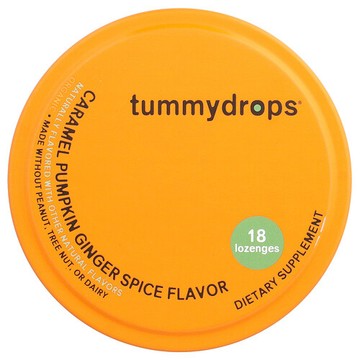 Tummydrops, 有機滴劑，焦糖南瓜姜味香料，18 含片
