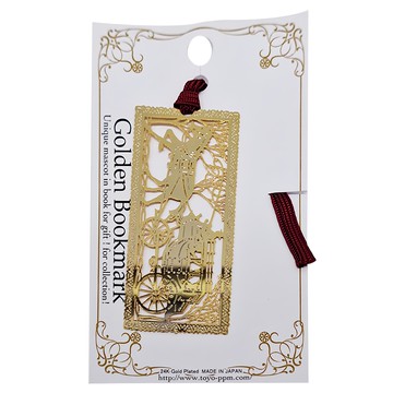 TOYO 精雕書籤 24K鍍金 日本製造  馬車  1個
