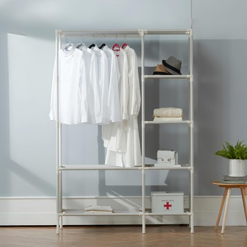 MF MAGIC HOUSE 組合式多用途掛衣架 附橡膠槌  130 x 50 x 193cm  淺灰色