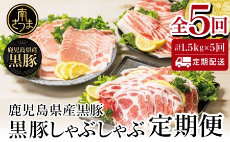  黒豚しゃぶしゃぶ定期便 （全5回） 黒豚ロース バラ 肩ロース 食べ比べ 定期便 鍋 お鍋 しゃぶしゃぶ 冷凍 スターゼン