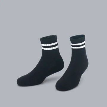 【ChangeTone 襪子專賣店】抗菌條紋運動中筒襪