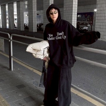 【OPB】 韓國 帽踢 衛衣 高磅 YOU DONT GIVE UP 寬鬆 內刷毛 硬挺 長袖 帽T