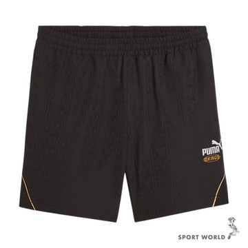 Puma 短褲 男裝 緹花 刺繡 黑【運動世界】63441101