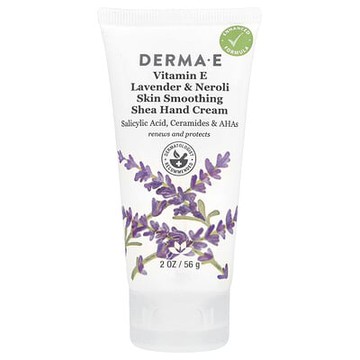 DERMA E, 肌膚光滑乳木果護手霜，維生素 E，薰衣花草和橙花油，2 盎司（56 克）