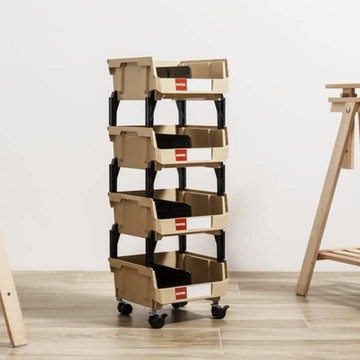 真心良品x樹德 分類整理車(附輪)-1入(推車/四層推車/置物推車/廚房收納架)