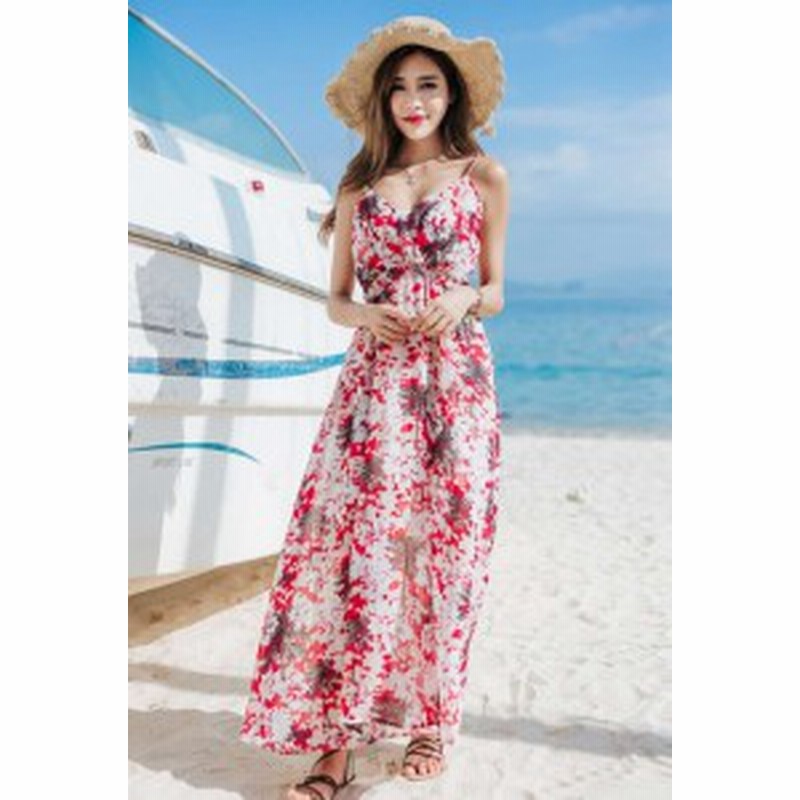 韓国 オルチャン ワンピース 夏 超ロング マキシ丈 キャミソールワンピース ハイウエスト フレア 透け感 可愛い 大人 通販 Lineポイント最大1 0 Get Lineショッピング