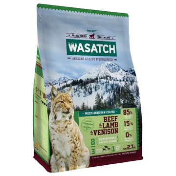 WASATCH 瓦莎奇 原生貓糧  3種紅肉(牛 + 羊 + 鹿)  2.7kg  1袋