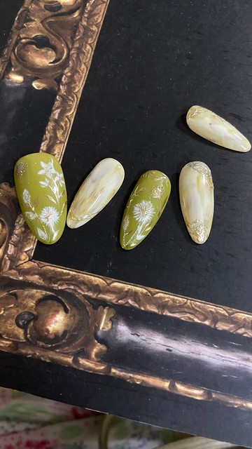 全手繪—歐風刺繡/油畫暈染風穿戴甲