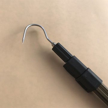 三角形鋁合金桿 不銹鋼取物單雙長搭鉤 伸縮水草鉤抄網桿鉚釘加固